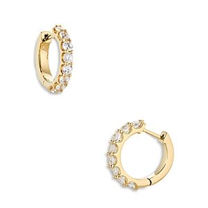 Nadri Huggie Hoop Earrings in 18K Gold Plated or Rhodium Plated- 4806925