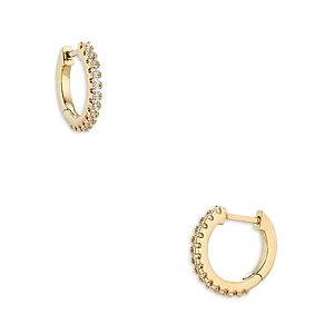 Nadri Pave Front Huggie Hoop Earrings in 18K Gold Plated or Rhodium Plated- 4806915