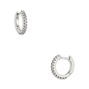 Nadri Pave Front Huggie Hoop Earrings in 18K Gold Plated or Rhodium Plated- 4806915