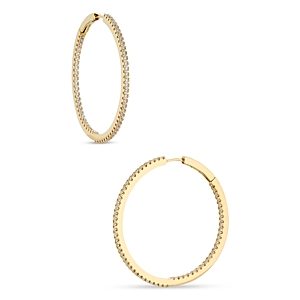 Nadri Pave Inside Out Hoop Earrings in 18K Gold Plated or Rhodium Plated- 4806917