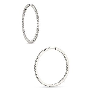 Nadri Pave Inside Out Hoop Earrings in 18K Gold Plated or Rhodium Plated- 4806917