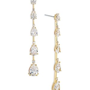 Nadri Graduated Pear Shape Linear Drop Earrings in 18K Gold Plated- 4806937