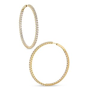 Nadri Inside Out Hoop Earrings in 18K Gold Plated or Rhodium Plated- 4806931