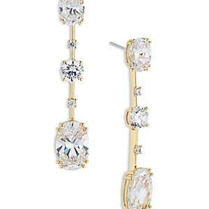 Nadri Multi Oval Linear Drop Earrings in 18K Gold Plated- 4806934