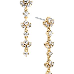 Nadri Linear Lace Drop Earrings in 18K Gold Plated or Rhodium Plated- 4807995