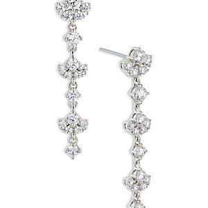 Nadri Linear Lace Drop Earrings in 18K Gold Plated or Rhodium Plated- 4807995
