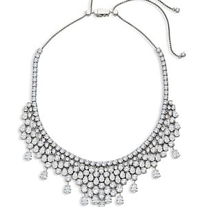 Nadri Glam Collar Necklace in Rhodium Plated, 18- 4807991