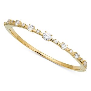 Nadri Alternating Stone Bangle Bracelet in 18K Gold Plated or Rhodium Plated- 4806910