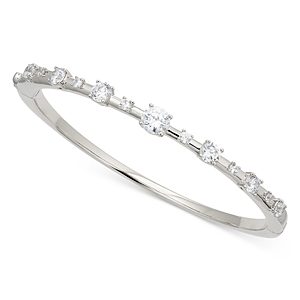 Nadri Alternating Stone Bangle Bracelet in 18K Gold Plated or Rhodium Plated- 4806910