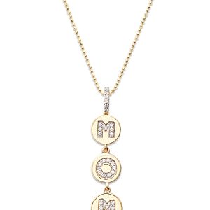 Bloomingdale's Diamond Mom Pendant Necklace in 14K Yellow Gold, 0.25 ct. t.w.- 4940127