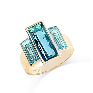 Bloomingdale's London & Swiss Blue Topaz Ring in 14K Yellow Gold- 4940126