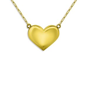Aqua Polished Heart Pendant Necklace in 18K Gold Plated Sterling Silver, 16 - 100% Exclusive- 4934699