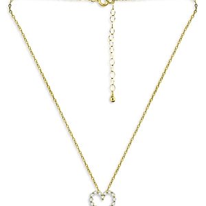 Aqua Open Heart Pendant Necklace in 18K Gold Over Sterling Silver, 16 - 100% Exclusive- 4934702