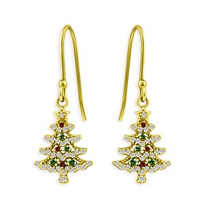 Aqua Christmas Tree Drop Earrings in 18K Gold Over Sterling Silver - 100% Exclusive- 4934701