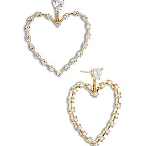 Nadri Embellished Heart Drop Earrings in 18K Gold Plated- 4951830