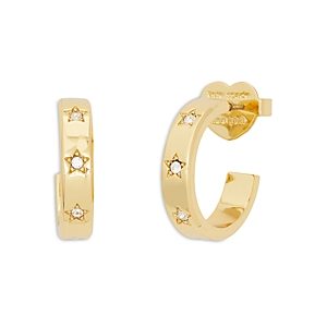 kate spade new york Set In Stone Pave Star Huggie Hoop Earrings in Gold Tone- 4922906