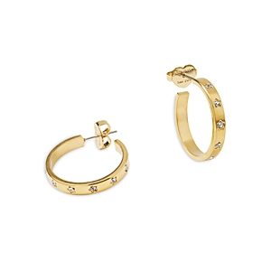 kate spade new york Set In Stone Pave Star Hoop Earrings in Gold Tone- 4922908