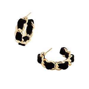 Kendra Scott Everleigh Velvet Chain Hoop Earrings in 14K Gold Plated- 4926054