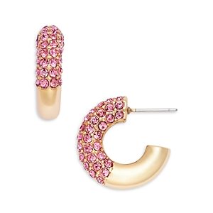 Aqua Pink Pave Hoop Earrings - 100% Exclusive- 4950775