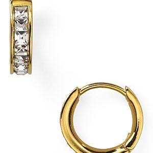 Nadri Tiny Channel Set Hoop Earrings- 1095073