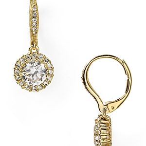 Nadri Framed Round Cubic Zirconia Drop Earrings- 649254