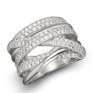 Diamond Crossover Band in 14K White Gold, 1.45 ct. t.w. - 100% Exclusive- 690736