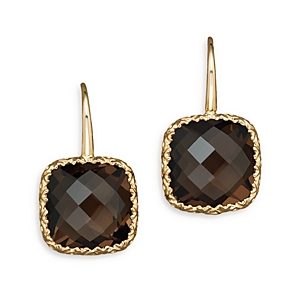 14K White Gold and Smoky Quartz Earrings - 100% Exclusive- 859265