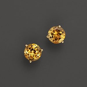 Citrine Round Stud Earrings in 14K Yellow Gold - 100% Exclusive- 896115