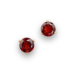 Garnet Round Stud Earrings in 14K Yellow Gold - 100% Exclusive- 896116