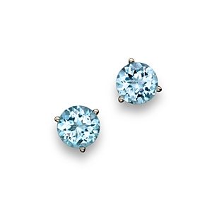 Aquamarine Round Earrings in 14K White Gold - 100% Exclusive- 896120