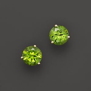 Peridot Round Earrings in 14K Yellow Gold - 100% Exclusive- 913364