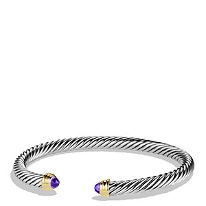 David Yurman Cable Classics Bracelet with Amethyst and Gold- 923749