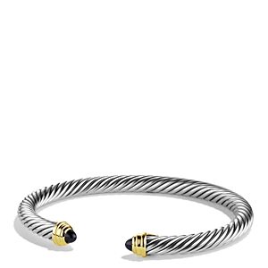 David Yurman Cable Classics Bracelet with Black Onyx and 14K Gold, 5mm- 923753