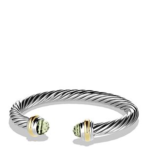 David Yurman Cable Classics Bracelet with Prasiolite and 14K Yellow Gold- 923770