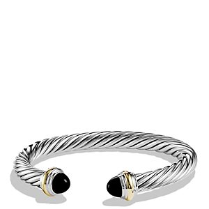 David Yurman Cable Classics Bracelet with Black Onyx and Gold- 923771