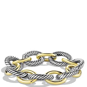 David Yurman Oval Extra Large Link Bracelet with Gold- 940412