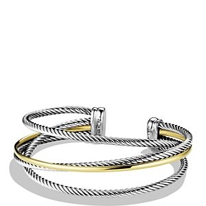 David Yurman Crossover Three-Row Cuff with Gold- 923795