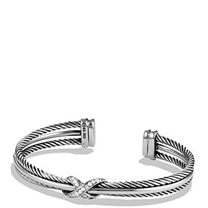 David Yurman X Crossover Cuff with Diamonds- 923798