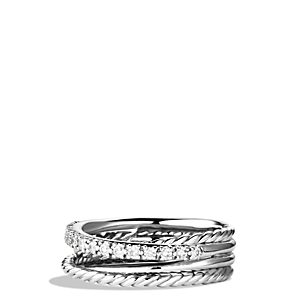 David Yurman Crossover Ring with Diamonds- 923127