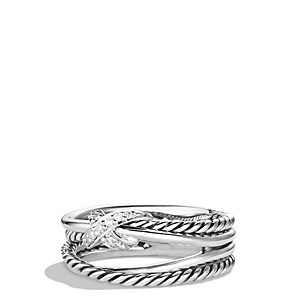 David Yurman X Collection Ring with Diamonds- 4812975
