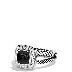 David Yurman Petite Albion Ring with Black Onyx & Diamonds- 923202