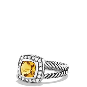 David Yurman Petite Albion Ring with Citrine & Diamonds- 923205