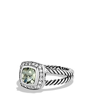 David Yurman Petite Albion Ring with Prasiolite & Diamonds- 923211