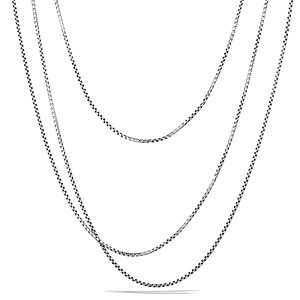 David Yurman Small Box Chain Necklace with an Accent of 14K Gold 2.7mm, 72- 940436