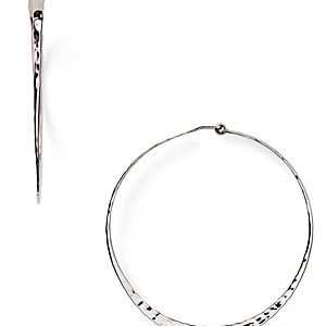 Sterling Silver Hammered Hoop Earrings - 100% Exclusive- 1055818