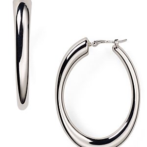 Sterling Silver Oval Hoop Earrings - 100% Exclusive- 1055823
