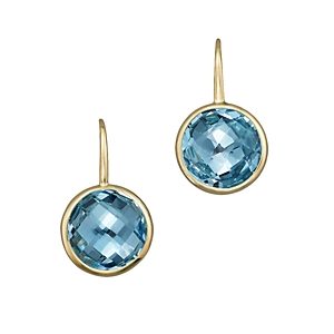 Blue Topaz Small Drop Earrings in 14K Yellow Gold - 100% Exclusive- 1119834