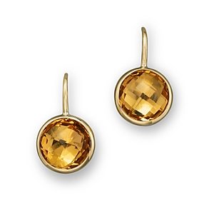 Citrine Small Drop Earrings in 14K Yellow Gold - 100% Exclusive- 1119836