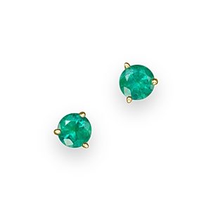 Emerald Stud Earrings in 14K Yellow Gold - 100% Exclusive- 1249960