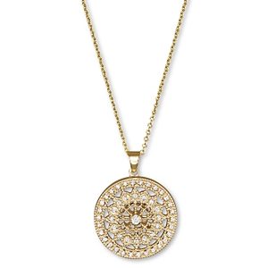 Diamond Medallion Pendant Necklace in 14K Yellow Gold, .25 ct. t.w.- 1283840